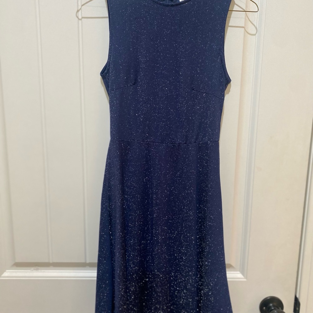 Sparkling Navy Sleeveless Dress